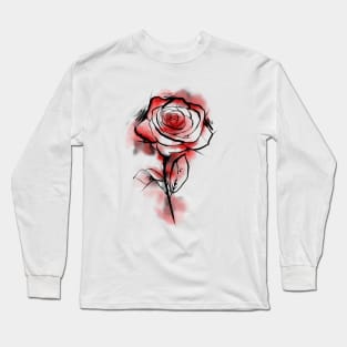 WaterColour Rose Long Sleeve T-Shirt